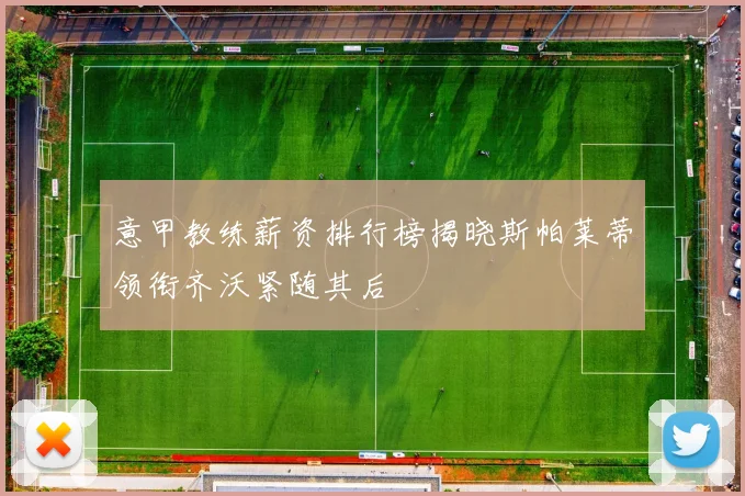 意甲教练薪资排行榜揭晓斯帕莱蒂领衔齐沃紧随其后